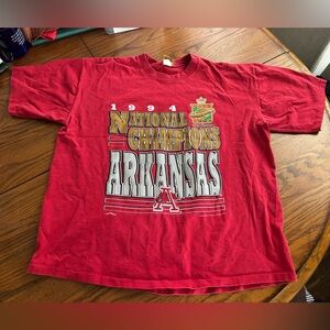 Arkansas Razorbacks VTG 1994 national champions basketball single stitch tee XL